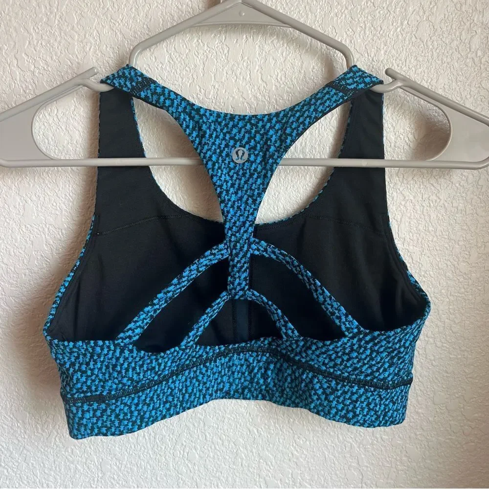 Lululemon Circuit Breaker Bra Scatter Star Beach Blanket Blue Black